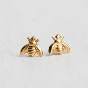 14K Gold Plated Bee Earrings